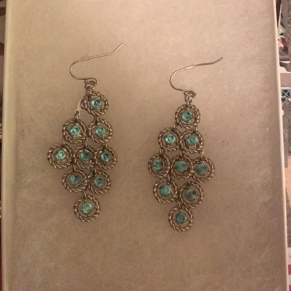 Aqua earrings. Match the aqua ring!